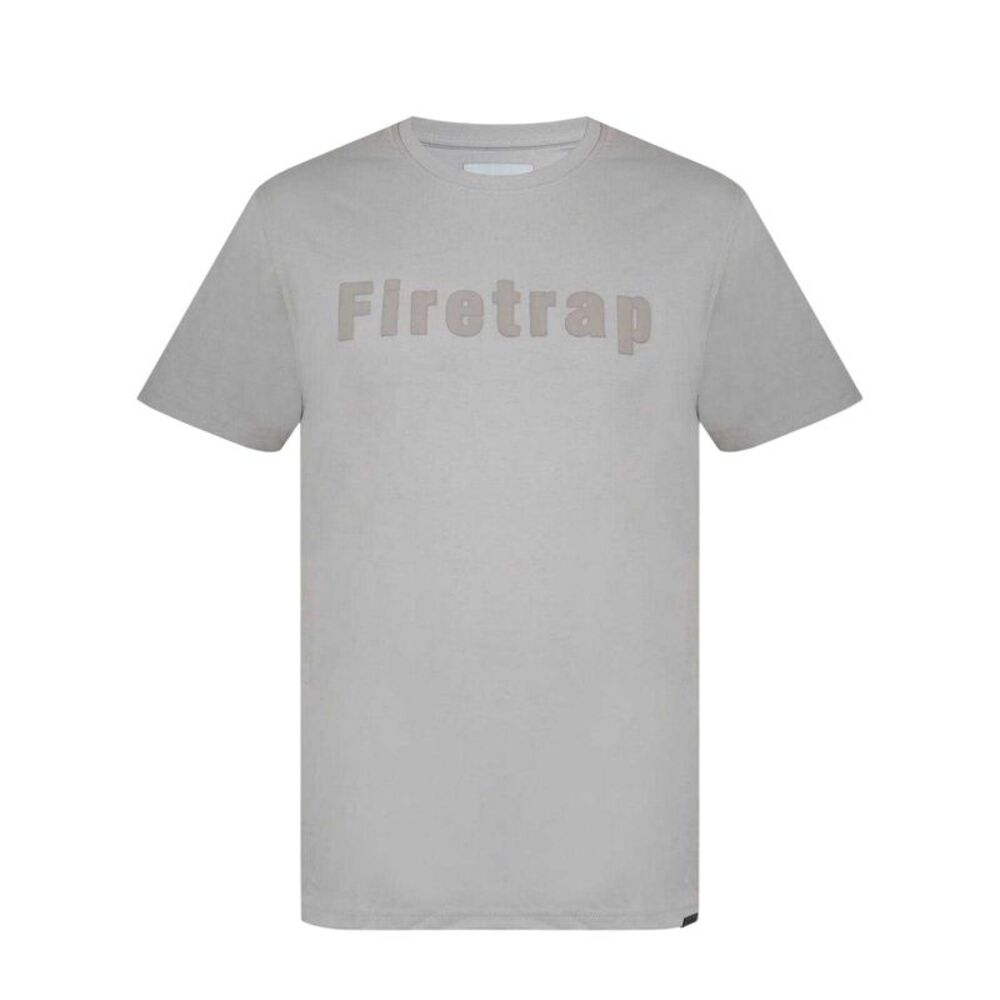 Firetrap Mens Logo Cotton T-Shirt / White Stone